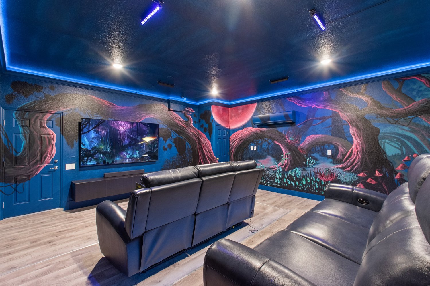 Avatar Pandora themed movie theater room