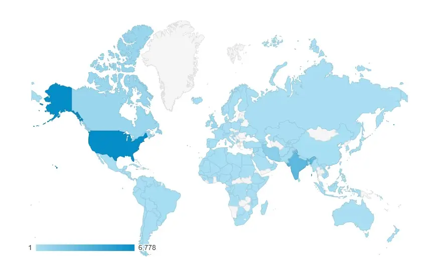 StoreyLakeResort.com web visitors map